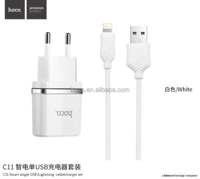 China Hoco C11 Smart USB LTN Cable Universal Single US Plug Adapter Wall Charger for sale