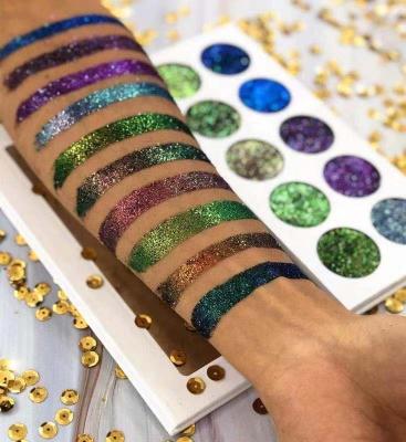 China DuoChrome Shimmer Holographic Metallic Shimmer Eyeshadow Makeup Shimmer Glitter Eyeshadow Palette for sale