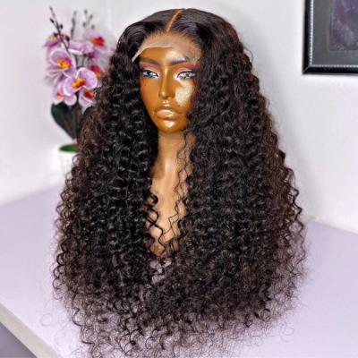 China Jerry Curl Women Human Hair Wig 4X4 5X5 6X6 Hd Body Wave Long Lace Front Wig Unprocessed Closure Wig for sale