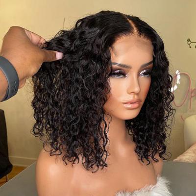 China Hd Transparent Lace Front Bob Wig For Black Women Glueless Women Body Wave Lace Closure Peruvian Brazilian Short Hair Full Wigs for sale