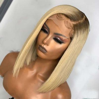 China Body Wave Glueless Short Bob Wigs Human Hair Lace Front Ginger Orange Brown Half Blue Ombre Light Pink Bob Wig for sale