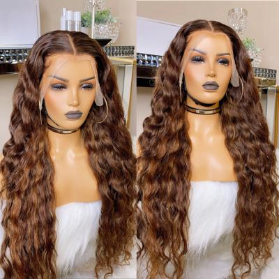 China Transparent Swiss Thin Lace Front Wigs Body Wave Hd Human Hair Highlights Accented Deep Wave Hair Wigs for sale