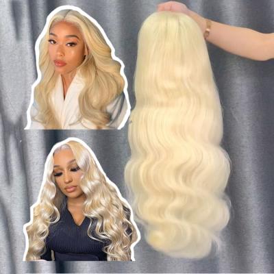 China Overnight Delivery Body Wave Blonde Hair Wigs 30 Inch 360 Lace Raw Full 360 Lace Frontal Wig Blonde for sale