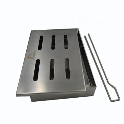 China Easily Cleaned Meat Smokers Box BBQ Grilling Accessories Add Smokey BBQ Flavor Stainless Steel Wood Chip Smoker Box for sale