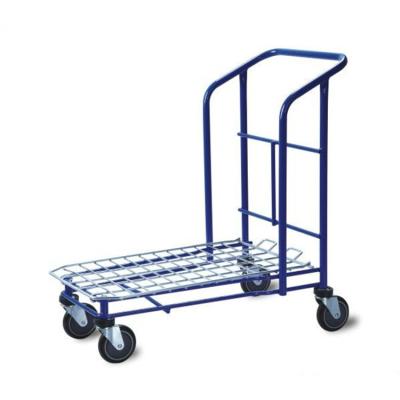 China Folding Push Cart Small Fruit Cart Wholesale Discount Equipment Shop Grocery Carts for sale