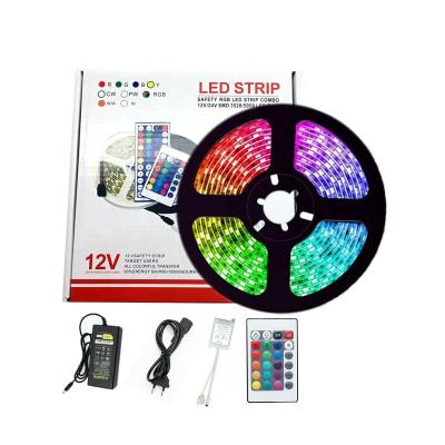 China Hotel 5050 12V 300led/5M 16.4ft RGB 24key 44key mini IR controlled waterproof LED strip lights for living room TV bar bedroom ktv for sale