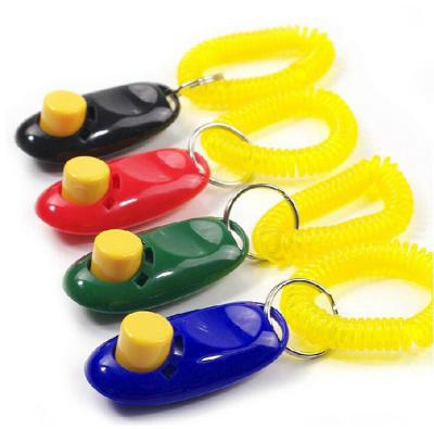 China Wholesale Stocked Improved Pet Training Clicker Quality Strap Stop Bark Training Whistle Around Dog Clicker for sale