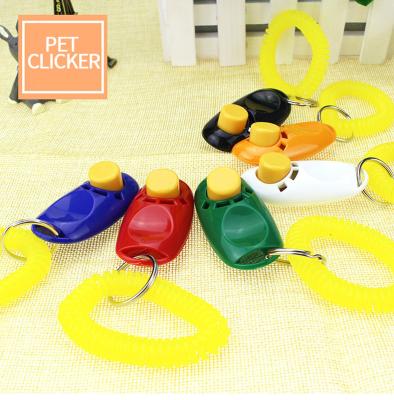 China New Pet Hot Selling Order Stocked Blue Clicker with Ring and Strap Dog Training Clicker High Quality Dog Clicker for sale