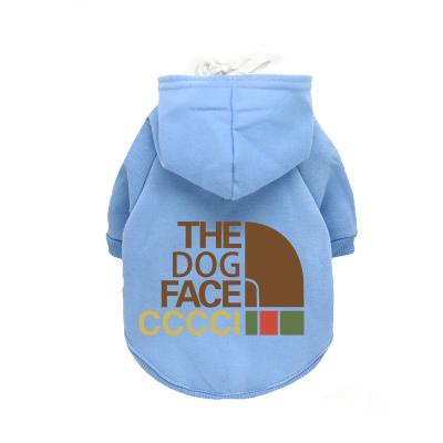 China Stocked Luxury Polyester Stock Fleece Pet Clothes The Dog Face Logo Printing Cat And Dog Fashion Clothes for sale