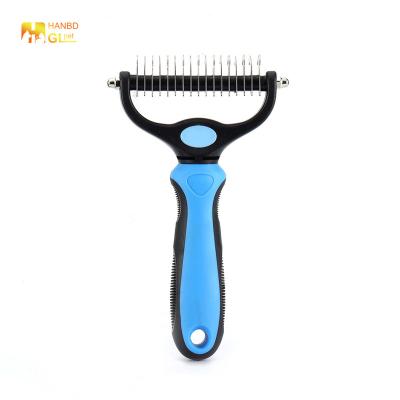 China High Quality Viable Running Pet Hair Remove Stainless Steel TPR Handle Pet Cleaning Brush Do Not Damage Skin For Dog And Cat for sale