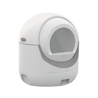 China Monthly Robot Kitty Clean Litter Box Totally Enclosed Smart Automatic Deodorant Pet Egg Enclosure Automatic Self-Cleaning Bin for sale