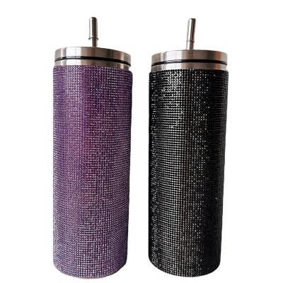 China Fashion Large Capacity Stainless Steel Luxury Diamond Inlaid Glossy Insulation For Mug for sale