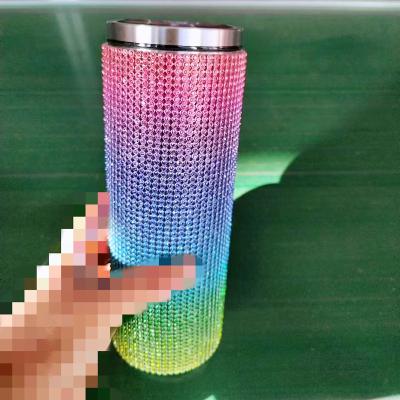 China Large capacity customized diamond double-wall color glitter diamond directly for thermal mug for mug for sale