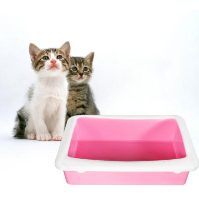 China Best Selling Food Grade Plastic Material Sustainable Pet Cat Litter Box Sand Basin for sale