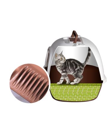 China Sustainable Cat Litter Basin Plastic Pet Care Cat Litter Box Anti-splash Fashion Folding Drawer Products for sale