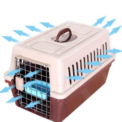 China High Quality Breathable Eco-friendly Plastic Flight Case Pet Cage Dog Travel Cat Dog Portable Carrying Box for sale