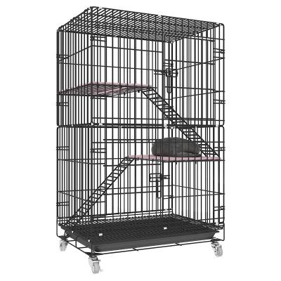 China Best Quality Breathable Pet Large Folding Wire Pet Cages For Large Dog Cat House Metal Cat Crate for sale