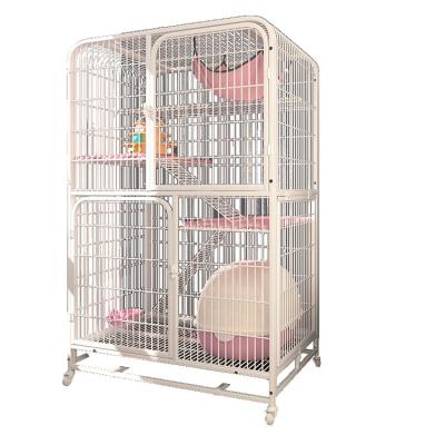 China Breathable Wholesale Square Tube Pet Cages Carriers 3 Layer Cat Cage Kennel for sale