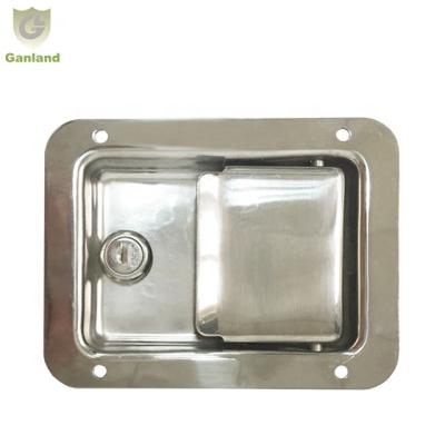 China GL-12115 Cabinet Stainless Flush Recessed Single Paddle Slam Latch Handle for sale