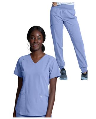 China Hot Comfortable Selling US Size Cargo Jogger Pants Lid Scrubs Set Wholesale Customize Logo Printed Embroideried Scrubs Set for sale