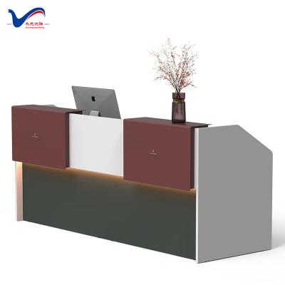 China Jiulongyousheng modern design melamine modern desk reception wood reception desks for sale for sale