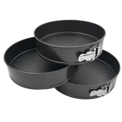 China Sustainable High Stock Performance Diy Baking Non Stick Round Muffin 3PC Cupcake Cake Mold With Loops for sale