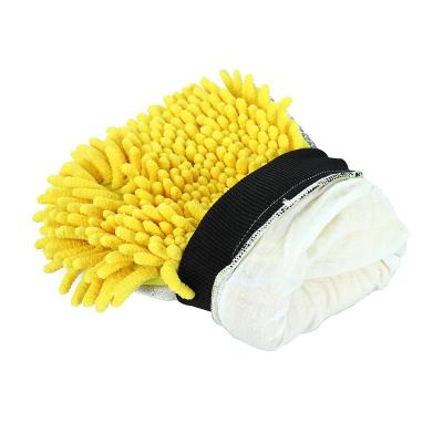 China Super Absorbent Car Wash Glove Double Sided Chenille Car Cleaning Cloth for sale