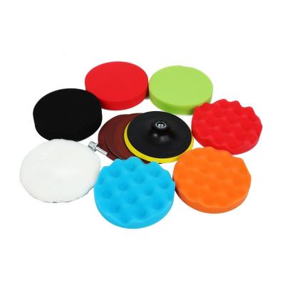 China Low fluctuating operational price can be washed 7inch drill sponge compound polishing pad set 12pcs foam polishing pad kit car wool polishing pads for sale