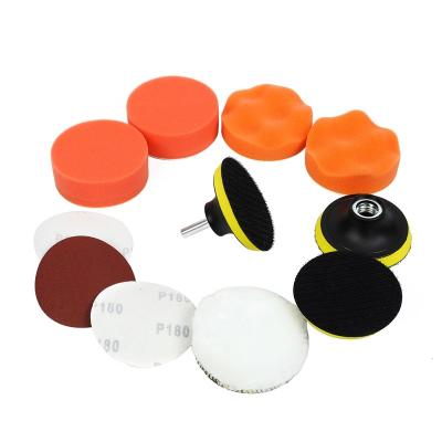 China Durable And Customized 3inch Car Care Sponge Pad Polishing Set Foam Polish Pad Kit Holder Pad For Car Polisher for sale