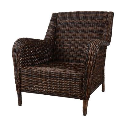 China Weather Resistant Brown Outdoor Wicker Patio Lounge Chair With Cushion for sale