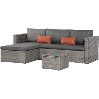 China Modern rattan garden furniture set and indoor and outdoor coffee table patio conservatory with cushions for sale