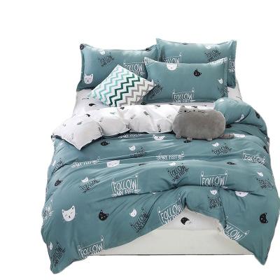 China Nondisposable Cute Cat Kitty Duvet Cover Pillow Case Girl Bedding Teen Bedclothes Boy Kid Set King Queen Twin for sale