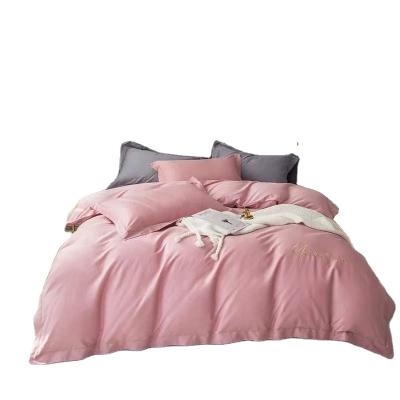 China Hot Sale Nondisposable 100% Cotton Solid Color Dobby 4 Piece Bedding Set for sale