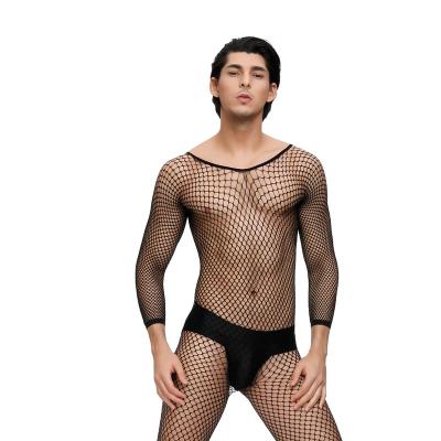 China Spandex/Sexy Lingerie Nylon Mesh Pattern Body Stocking Net For Men Nightwear for sale