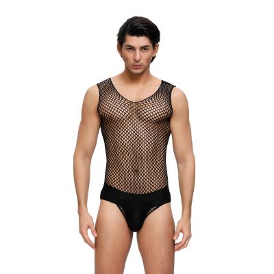 China Spandex/Nylon Males Small Size-mesh Seamless Net Lingerie Knitted Sexy Underwear Body Stockings for sale