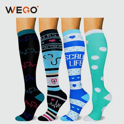 China New Design Custom Logo OEM Nurse Women's Breathable Compression 15-20 mmHg Breathable Unisex Socks High Quality Wholesale Medical for sale