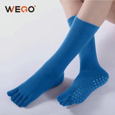 China Wholesale Custom Breathable Solid Women's Crew Grips Non-slip Logo Yoga Socks For Women for sale