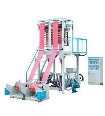 China Blown Film Extruder Double Head Blown Film Machine PE Film Shopping Bag Film Blowing Machine for sale