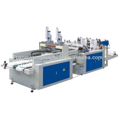 China 2018 New Two Line Plastic Automatic T-shirt Plastic Bag Making Machine for sale