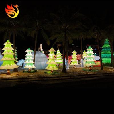 China Environmentally Friendly Customize Traditional Outdoor Waterproof Lightweight Iron Wire Large Chinese Christmas Tree Lanterns Festival Decoration for sale