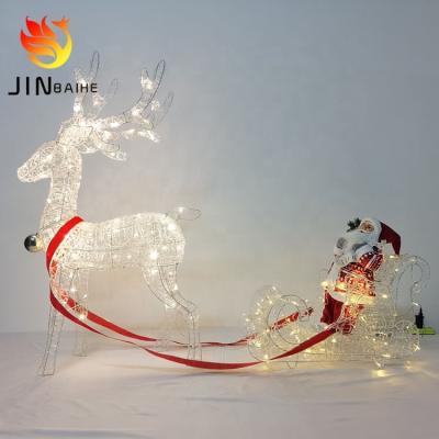 China Environmentally Friendly Christmas Deer Sleigh Car Elk Led Santa Claus Shape Lights For Hotel Mall Window Stage Layout Home Decoration for sale