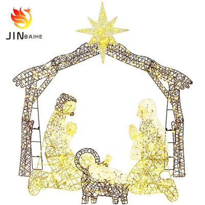 China Environment Friendly Lighted Holy Family Nativity Scene Outdoor Christmas Yard Decoration for sale