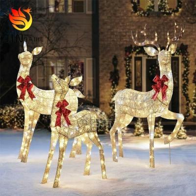 China Environmental Friendly CE ROHS Certified Iron Wrapped Waterproof Elk Reindeer Deer Wire Christmas Lamp Decorative Indoor And Outdoor Decoration for sale