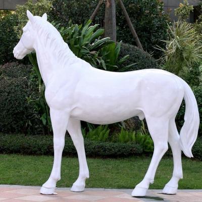 China China fiberglass outdoor decorative new product mostpopular sculpture white horse life size statues for sale