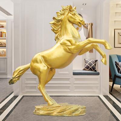 China China big polyresin gold horse statue for sale for sale