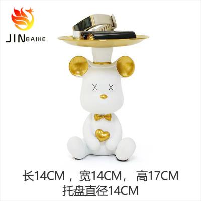 China Artificial Violent Bear Living Room Key Storage Entryway Porch Decoration TV Tray Wine Cabinet Home Decorations Joe Qian Gift for sale