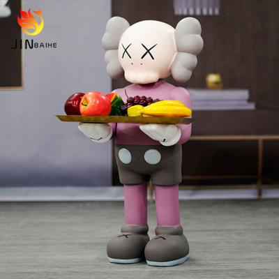 China Cartoon Fiberglass Kaw Sculpture Tray Storage Living Room Ornaments Kaw Statue Indoor Outdoor Customized Home Decoration for sale