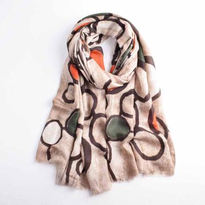 China Wholesale 2020 new style cotton scarves fashion luxury brand patterned luxury famous scarf for sale