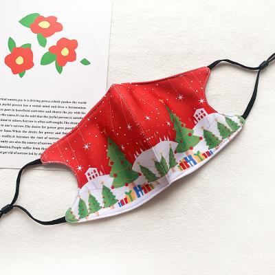 China Cartoon Print Face Scarf Squishy Ear Loops Reusable Washable Unisex Tarps Christmas Winter Festival Face Dustproof Cover for sale