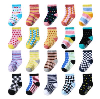 China Breathable 10 Pairs / Pack 1-3years Baby Cotton Anti Slip Socks Children Boy Girls Socks Non Slip for sale